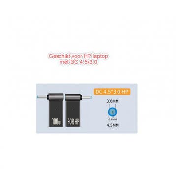 PD 100W Laptop Voedingslader Adapter voor HP 4.5x3, Verzenden, Nieuw