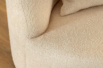 Moderne bank ATELIER 230cm beige bouclé 3-zits bank incl., Ophalen of Verzenden, Nieuw
