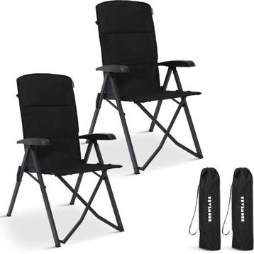 2dekans | TRVLMORE Luxe Campingstoelen Set van 2 -, Ophalen of Verzenden, Zo goed als nieuw, Zwart
