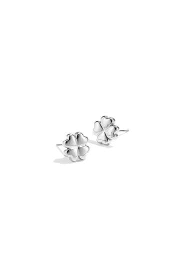 Goudlief Minimalistische oorknopjes klavertje (Oorbellen), Verzenden, Nieuw, Zilver, Overige materialen
