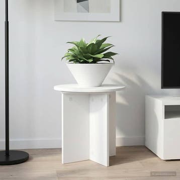 vidaXL Plantenstandaard 2 st Wit Ø40 x 40 cm Bewerkt hout, Verzenden, Nieuw