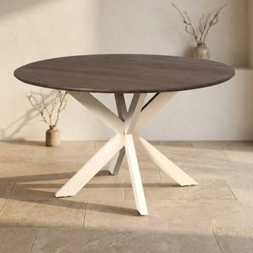 Ronde eettafel Madison Bruin Poot Zand Mangohout 150 cm, Ophalen of Verzenden, Nieuw