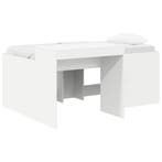 vidaXL Hoge Bed Frame met Bureau voor Kinderen Wit Bewerkt, Huis en Inrichting, Verzenden, Nieuw, Wit, Hout
