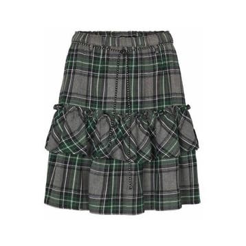 Moliin • korte geruite rok Tilde • XS, Kleding | Dames, Rokken, Nieuw, Maat 34 (XS) of kleiner, Grijs, Verzenden