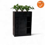 Schuifdeurkast -  Basic - Zwart - 105cm - Inclusief plantenb, Werkplek, Ophalen of Verzenden, Gebruikt, Kast