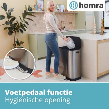 2dekans | Homra Afvalscheidingsprullenbak – Duo Pedaalemmer, Ophalen of Verzenden, Zo goed als nieuw