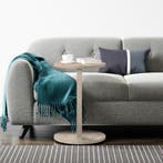 Bijzettafel Holeby travertijn verrijdbaar 56x38 cm [en.casa], Verzenden, Nieuw