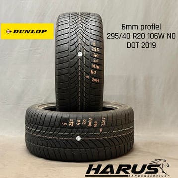 295/40/20 106W N0 Dunlop winterbanden 6mm profiel 2X, Auto-onderdelen, Banden en Velgen, Gebruikt, 295 mm, Band(en), Personenwagen