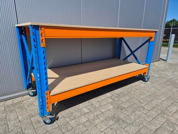 Werkbank Werktafel Tafel Inpaktafel (Eventueel met Wielen), Ophalen of Verzenden, Gebruikt, 170 cm of meer
