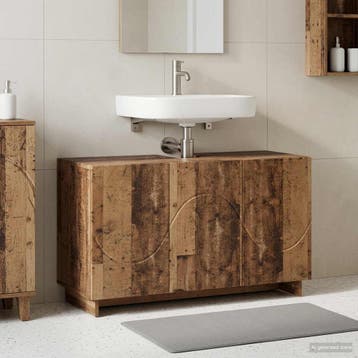 vidaXL Badkamerkast Oud hout 101 x 41 x 58 cm Bewerkt hout, Huis en Inrichting, Tafels | Kaptafels, Verzenden, Nieuw
