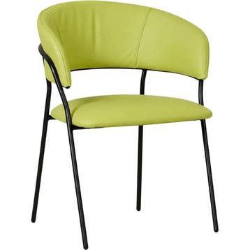 Leren eetkamerstoel met armleuning Glow - Toledo Lime, Huis en Inrichting, Ophalen of Verzenden, Nieuw, Overige kleuren, Leer