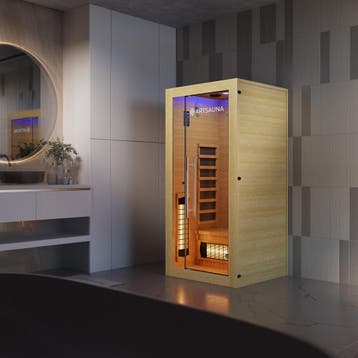 Infraroodkabine / Sauna Kiruna 90 Premium - 190 x 90 x 90 cm, Sport en Fitness, Sauna, Verzenden, Nieuw