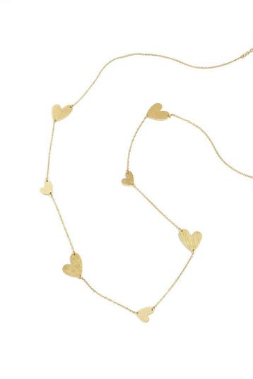 Goudlief Lange ketting met hartjes in verschillende maten, Sieraden, Tassen en Uiterlijk, Kettingen, Verzenden, Nieuw, Zilver