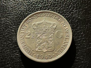 Nederland. Wilhelmina. 2 1/2 Gulden 1943 DENVER (Zonder