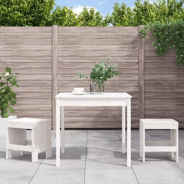 vidaXL 3-delige Bistroset massief grenenhout wit, Verzenden, Nieuw, 3 zitplaatsen