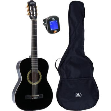 LaPaz 002 BK klassieke gitaar 3/4-formaat zwart + gigbag +, Verzenden, Nieuw