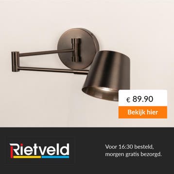 Rietveld-Wandlampen-Bruin-Metaal, Verzenden, Nieuw