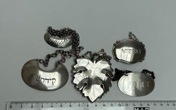 Drankservies (5) - .835 zilver - Flessenhangers
