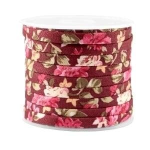 40 cm Trendy plat koord 5mm Aubergine red - rose, Ophalen of Verzenden, Nieuw, Draad