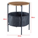 [en.casa] Bijzettafel Suonenjoki 59x47cm zwart en walnootkle, Huis en Inrichting, Tafels | Bijzettafels, Verzenden, Nieuw