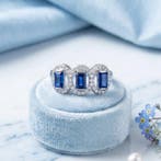 Zonder minimumprijs - Ring Zilver Saffier, Nieuw