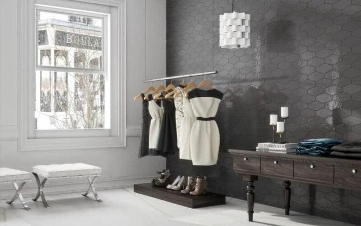 Wandtegel Cifre Cerámica Viena Graphite Grafiet Glans 10x20, Doe-het-zelf en Verbouw, Tegels, Minder dan 20 cm, 20 tot 40 cm, 10 m² of meer