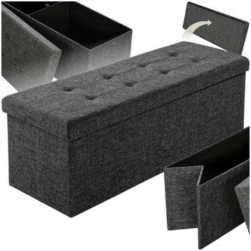 Opvouwbare hocker van polyester met opbergruimte 110x38x38cm, Verzenden, Nieuw