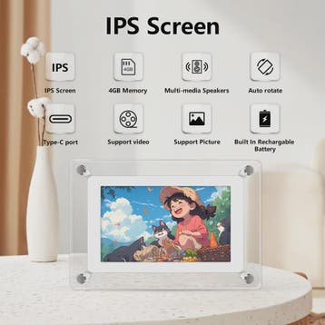 Digitale Fotolijst 5 & 7 Inch - Acryl, IPS Scherm, 4GB Geheu, Verzenden, Nieuw