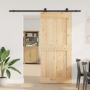 vidaXL Schuifdeur NARVIK Naturel en Zwart 100 x 210 cm, Verzenden, Nieuw