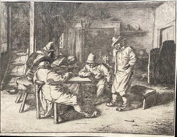 David II Teniers (1610-1690), after, by Jaques - Peasants in, Antiek en Kunst