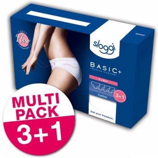 sloggi Basic+ Dames Mini slip - 4pack - Wit - Maat 38, Kleding | Dames, Ondergoed en Lingerie, Verzenden