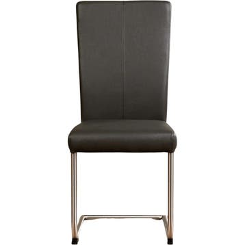 Set van 8 Leren eetkamerstoelen Dry - Hermes Antracite, Huis en Inrichting, Stoelen, Ophalen of Verzenden, Nieuw, Leer