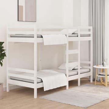 vidaXL Stapelbed 80x200 cm massief grenenhout wit, Eenpersoons, Verzenden, Wit, Nieuw