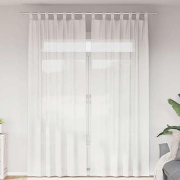 vidaXL Gordijnen met lussen 2 st 140x260 cm wit, Verzenden, Nieuw, Wit