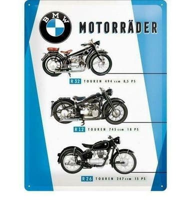 BMW Motorrader Chart reclamebord, Verzenden, Nieuw