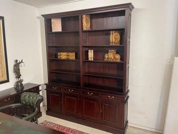 Engelse Mahonie bureau partnerdesk hoekburo kantoor mancave