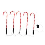 Set van 5 kerst prikspots rood met wit zuurstok incl. LED, Diversen, Kerst, Verzenden, Nieuw