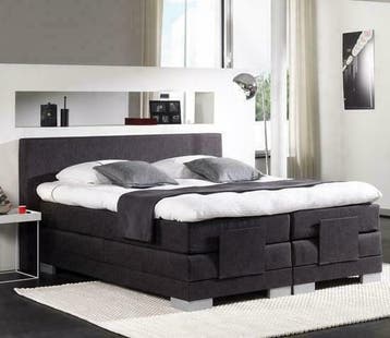 Electrisch Bed President 90 x 200 Detroit Antraciet €658.90, Huis en Inrichting, 90 cm, Blauw, 210 cm, Hout