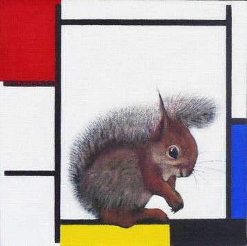 Jos Verheugen - Free after Mondrian, with Squirrel (M914)