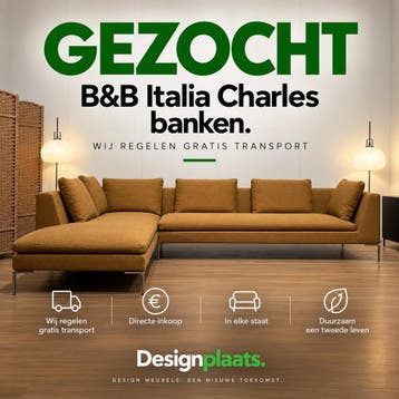 GEZOCHT: BB Italia Charles — Direct Inkoop, Nieuw, Design Bank Bankstel Zetel B&B Italia