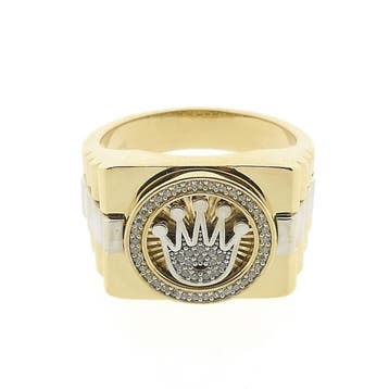 Bicolor gouden Rolex presidentbandring met zirconia; Heren, Gebruikt, 20 of groter, Heer, Ophalen of Verzenden