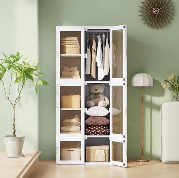 Opvouwbare Witte Kledingkast – Sterk en Draagbaar Design, Verzenden, Nieuw