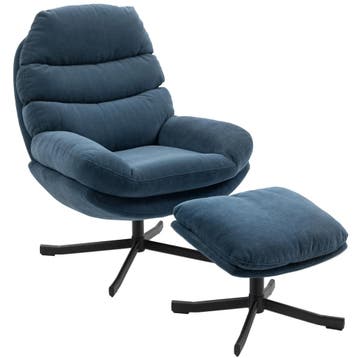 TRUUSK Relaxfauteuil Met Voetenbank - Loungestoel van Chenil, Verzenden, Nieuw