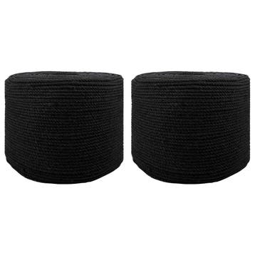 vidaXL Touw 2 pcs Zwart Katoen, Verzenden, Nieuw