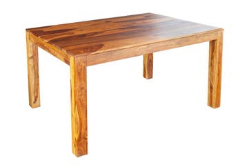 Massief houten eettafel PURE 135 cm bruin sheeshamhout met, Ophalen of Verzenden, Nieuw