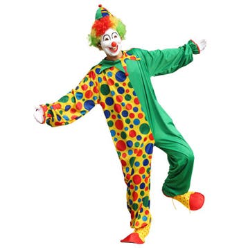 Groene Gestipte Clown Jumpsuit – 2-Delige - Maat L, Kleding | Heren, Ophalen of Verzenden, Nieuw, Maat 52/54 (L)