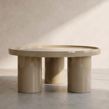 *WOONWINKEL* Salontafel Hoogglans Beige 80 Cm, Verzenden, Nieuw