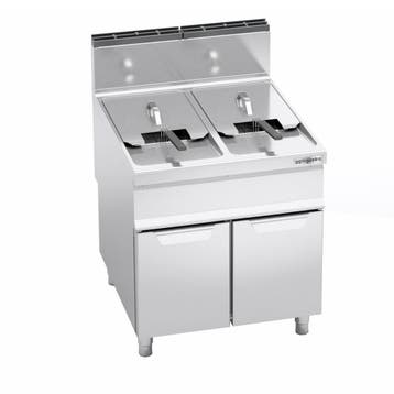 GGM Gastro | Gas dubbele friteuse - 20+20 liter - 35kW - met, Witgoed en Apparatuur, Frituurpannen, Verzenden, Nieuw
