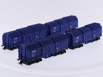 Schaal H0 Roco 44059 set van 4 Coilwagens van de NS #9700, Gebruikt, Gelijkstroom, Overige typen, Ophalen of Verzenden
