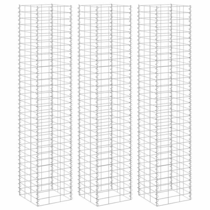 vidaXL Schanskorf plantenbakken 3 st verhoogd 30x30x150 cm, Tuin en Terras, Bloembakken en Plantenbakken, Minder dan 60 cm, Nieuw